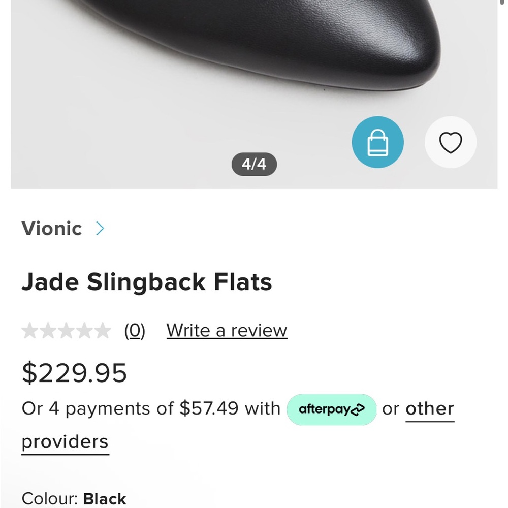 Vionic Jade Pointed Toe Sling Back Black Napa Lea… - image 10